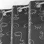 Voir la diapositive 4 : Douceur d'Intérieur Rideau à œillets 140x260 métallisé Arty line anthracite argent