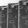 Voir la diapositive 4 : Douceur d'Intérieur Rideau à œillets 140x260 métallisé Arty line anthracite argent