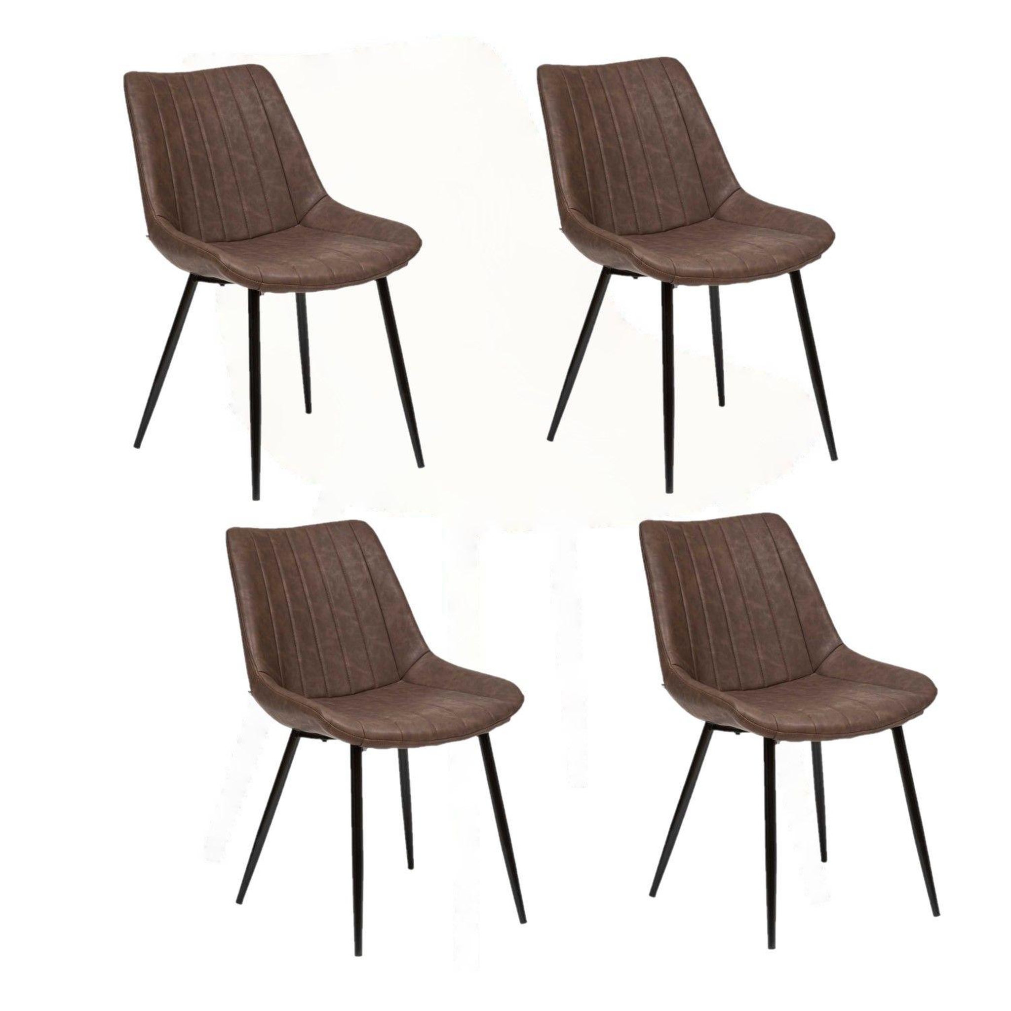 ATMOSPHERA Lot de 4 chaises Olwen. Coloris disponibles : Marron