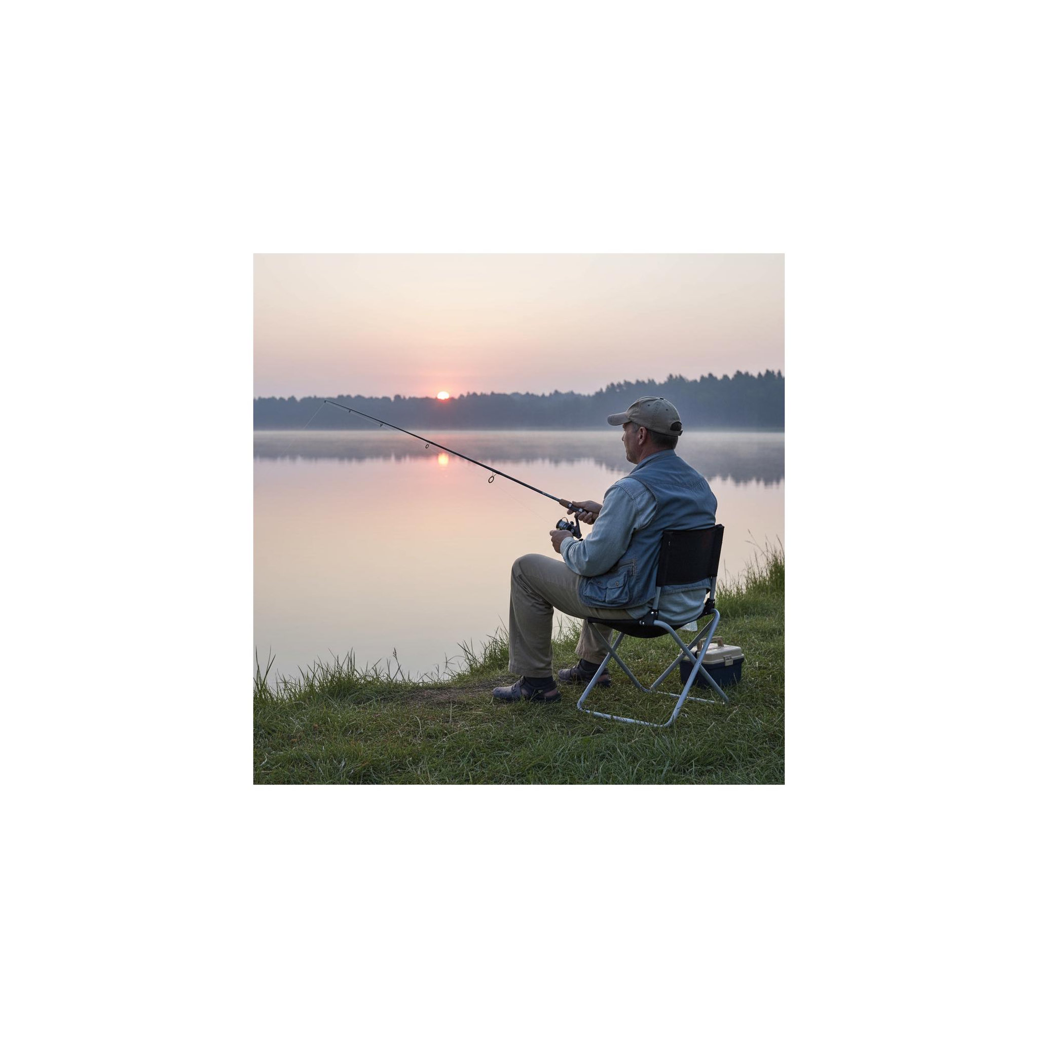 Voir la diapositive 2 : O'Camp Chaise pliable pécheur de camping - o'camp  - dimensions : 47 x 40 x 68 cm