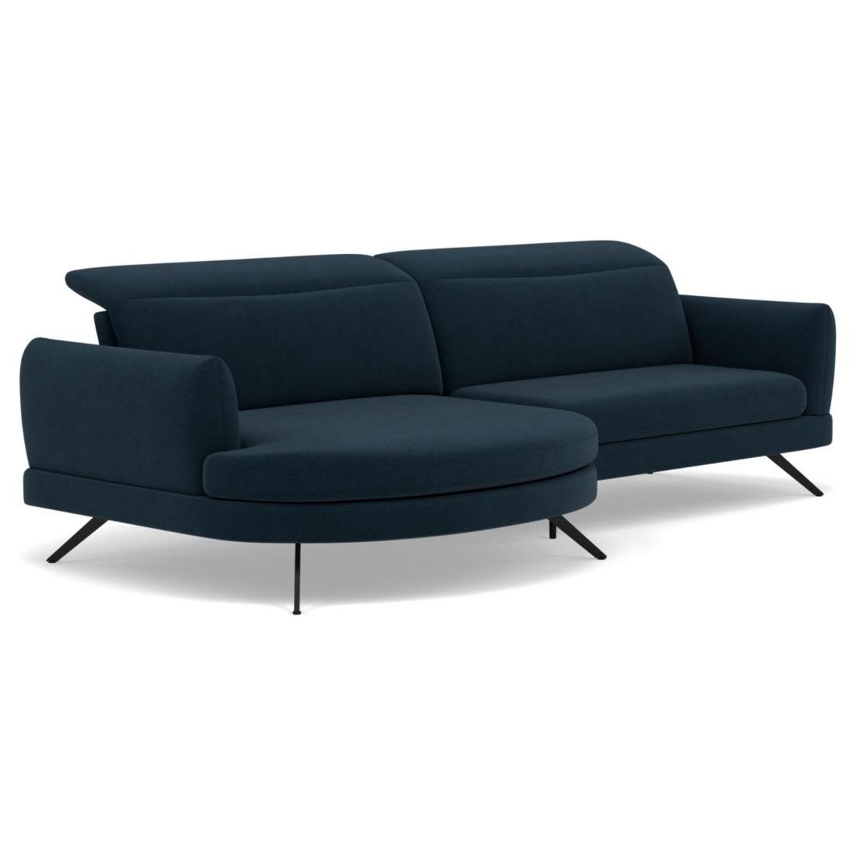 LISA DESIGN Terry - canapé d'angle gauche 4 places avec têtières réglables en tissu texturé