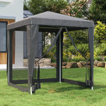 VIDAXL Tente de fete avec 4 parois laterales en maille Anthracite 2x2m