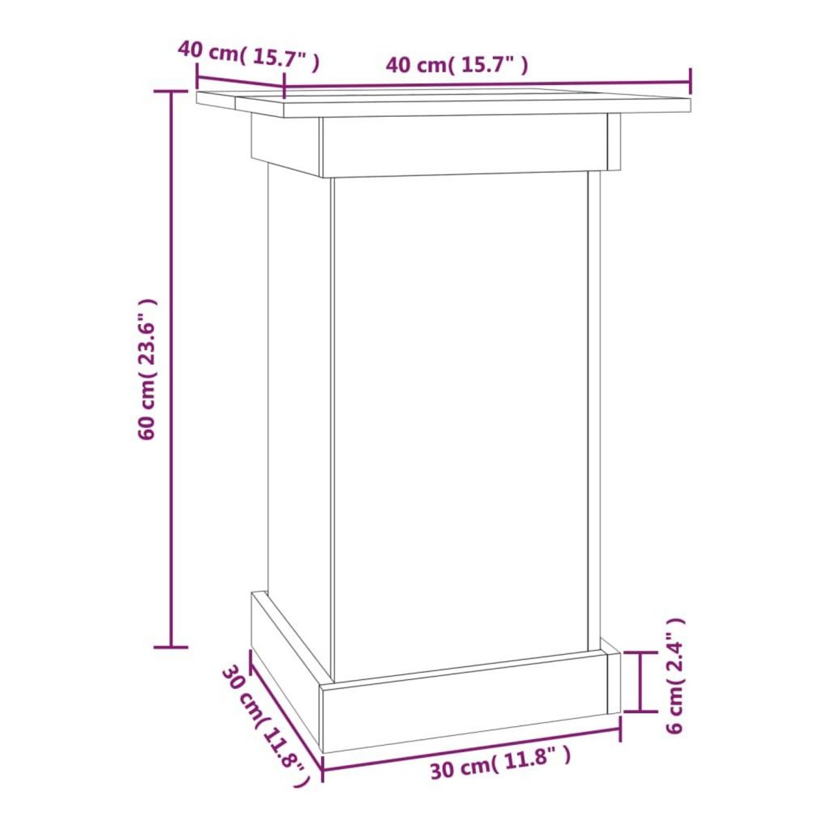 VIDAXL Support a fleurs 40x40x60 cm Bois de pin solide