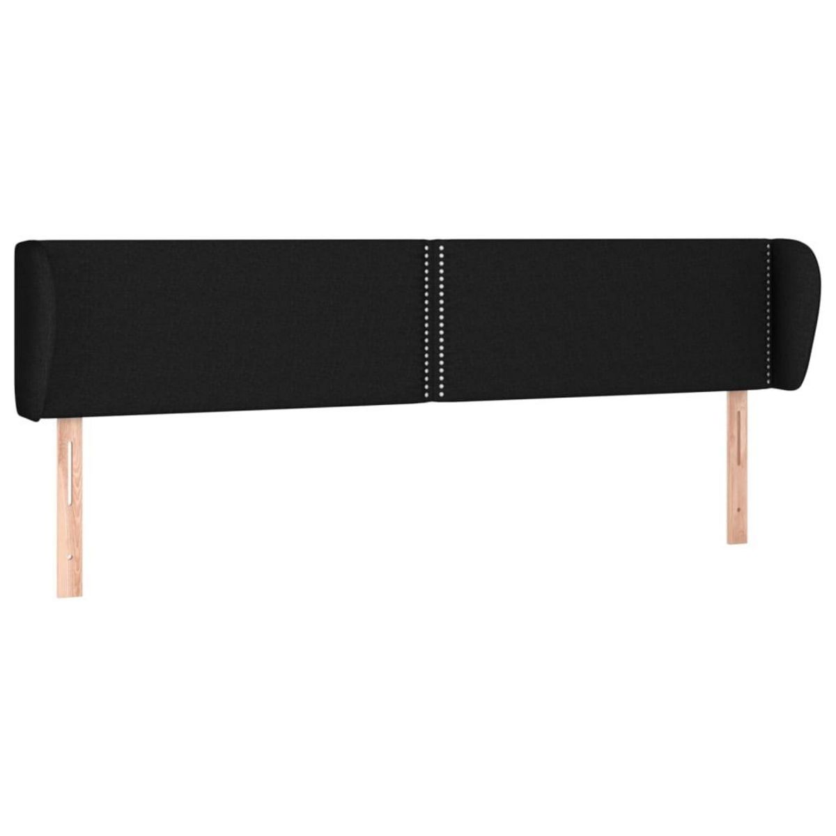 VIDAXL Tete de lit avec oreilles Noir 183x23x78/88 cm Tissu