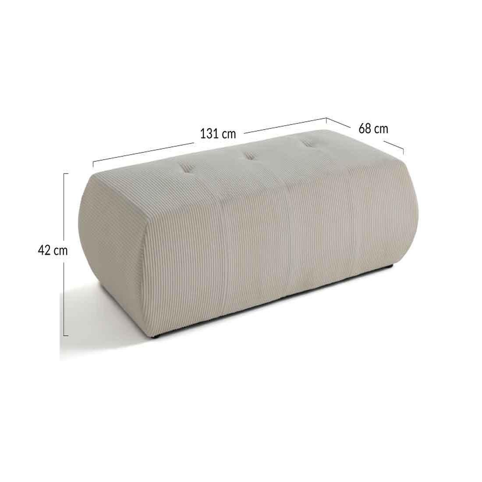 Voir la diapositive 6 : BEST MOBILIER Onyx - pouf d'appoint - en velours côtelé