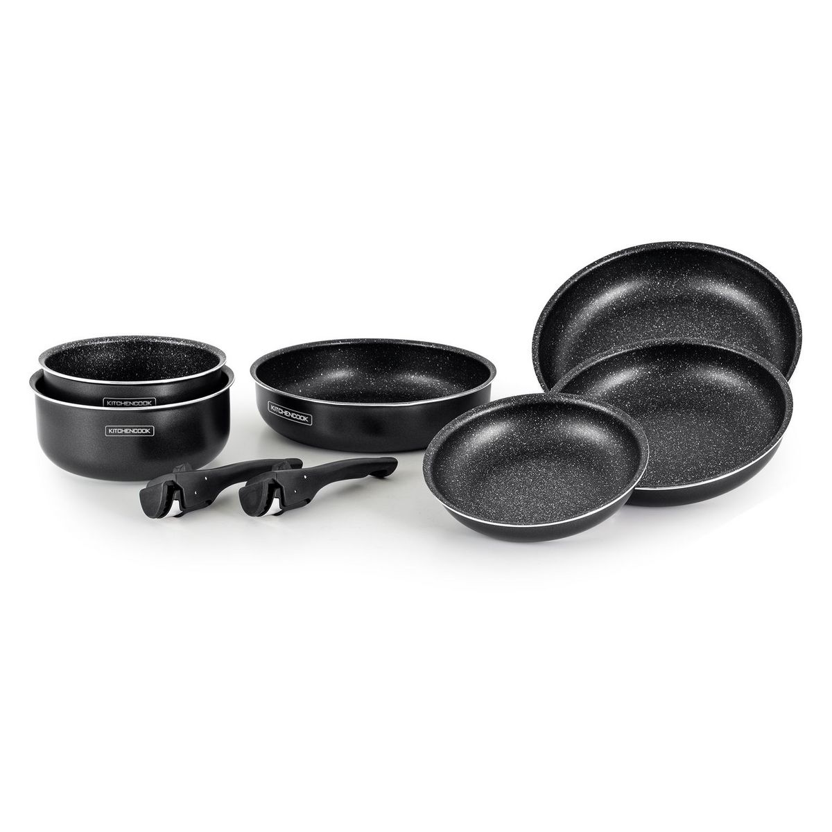 KitchenCook Batterie de cuisine 8 pièces induction gris titane