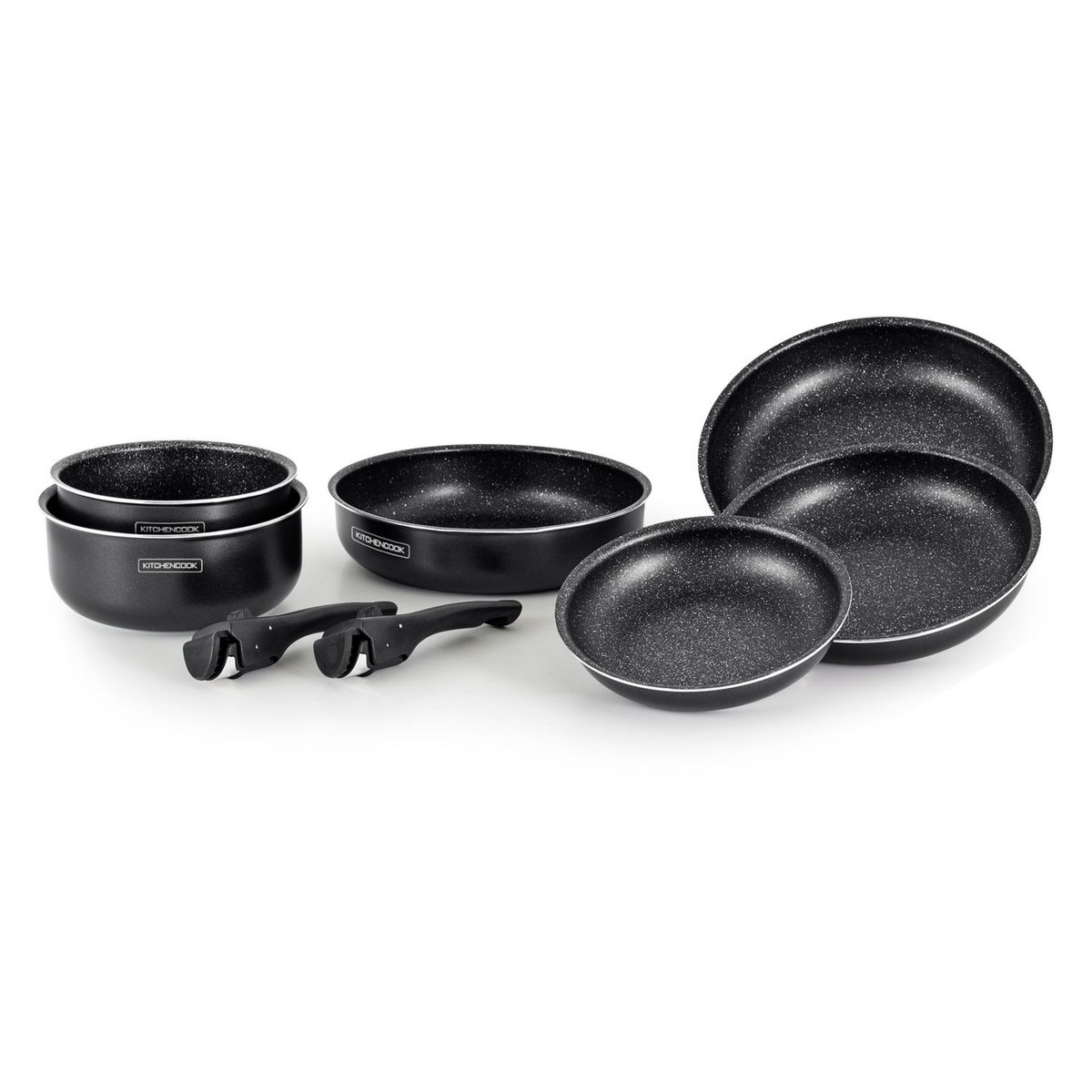 KitchenCook Batterie de cuisine 8 pièces induction gris titane