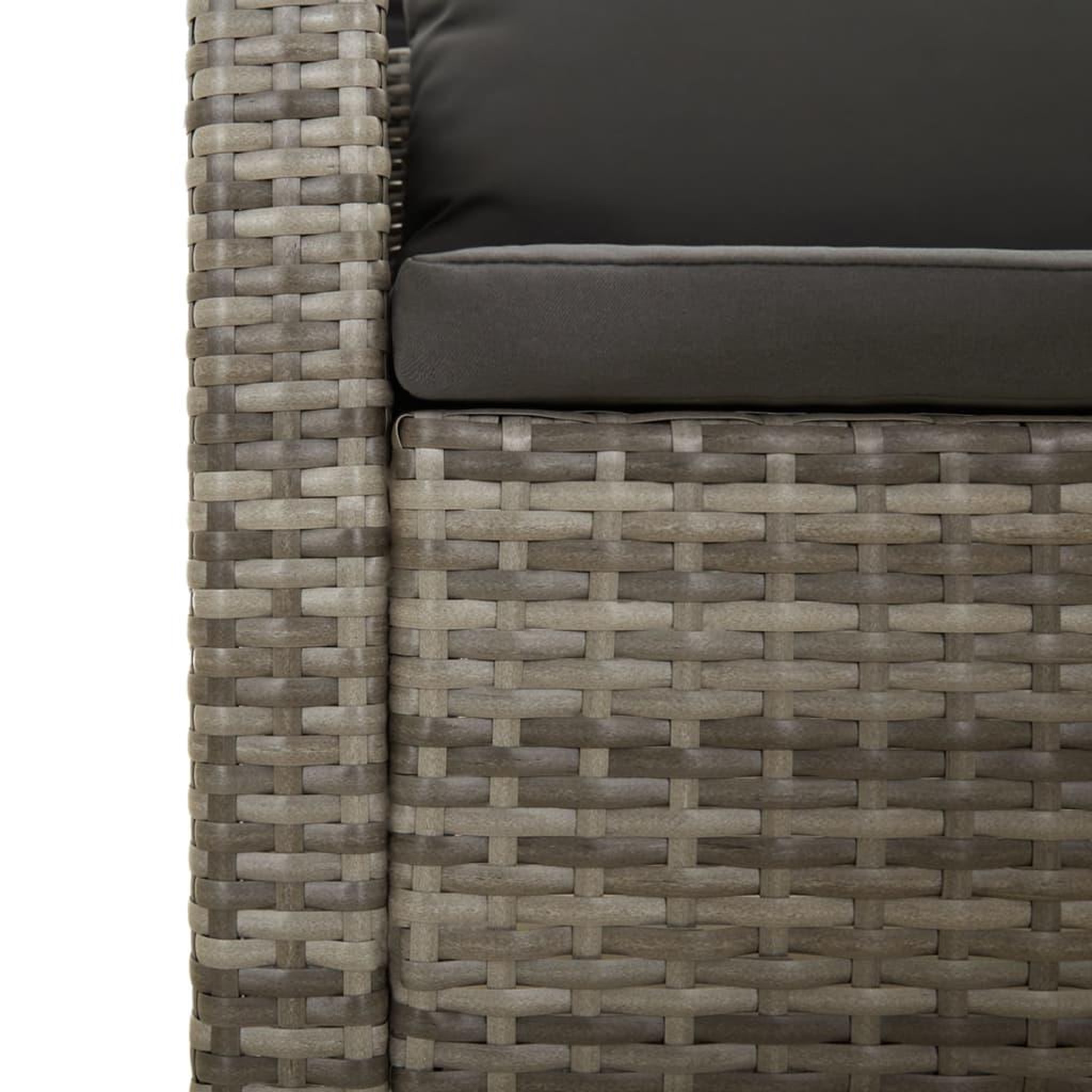 Voir la diapositive 5 : VIDAXL Salon de jardin 4 pcs avec coussins Gris Resine tressee