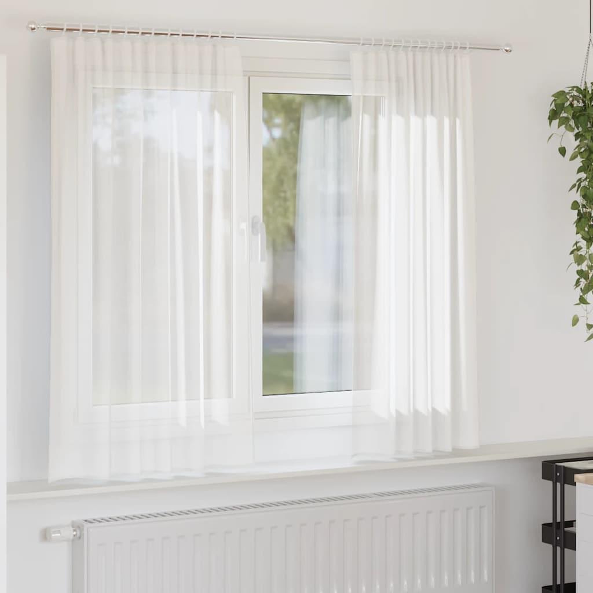 VIDAXL Rideaux en voile avec boucles 2 pcs blanc 140x140 cm