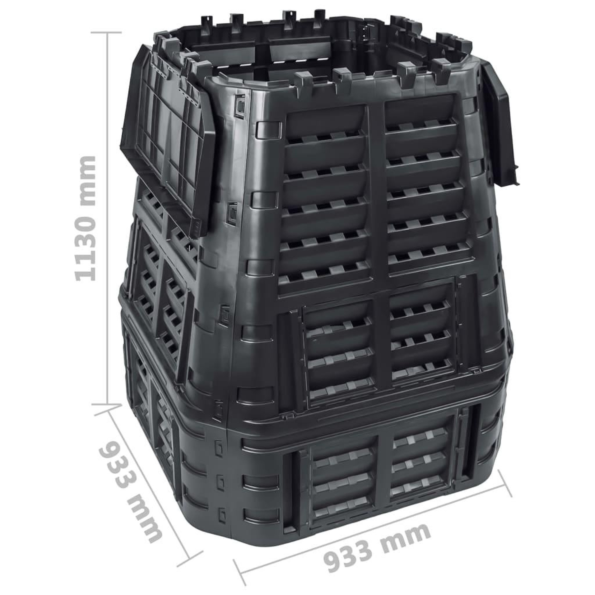 Voir la diapositive 6 : VIDAXL Composteur de jardin Noir 93,3x93,3x113 cm 740 L