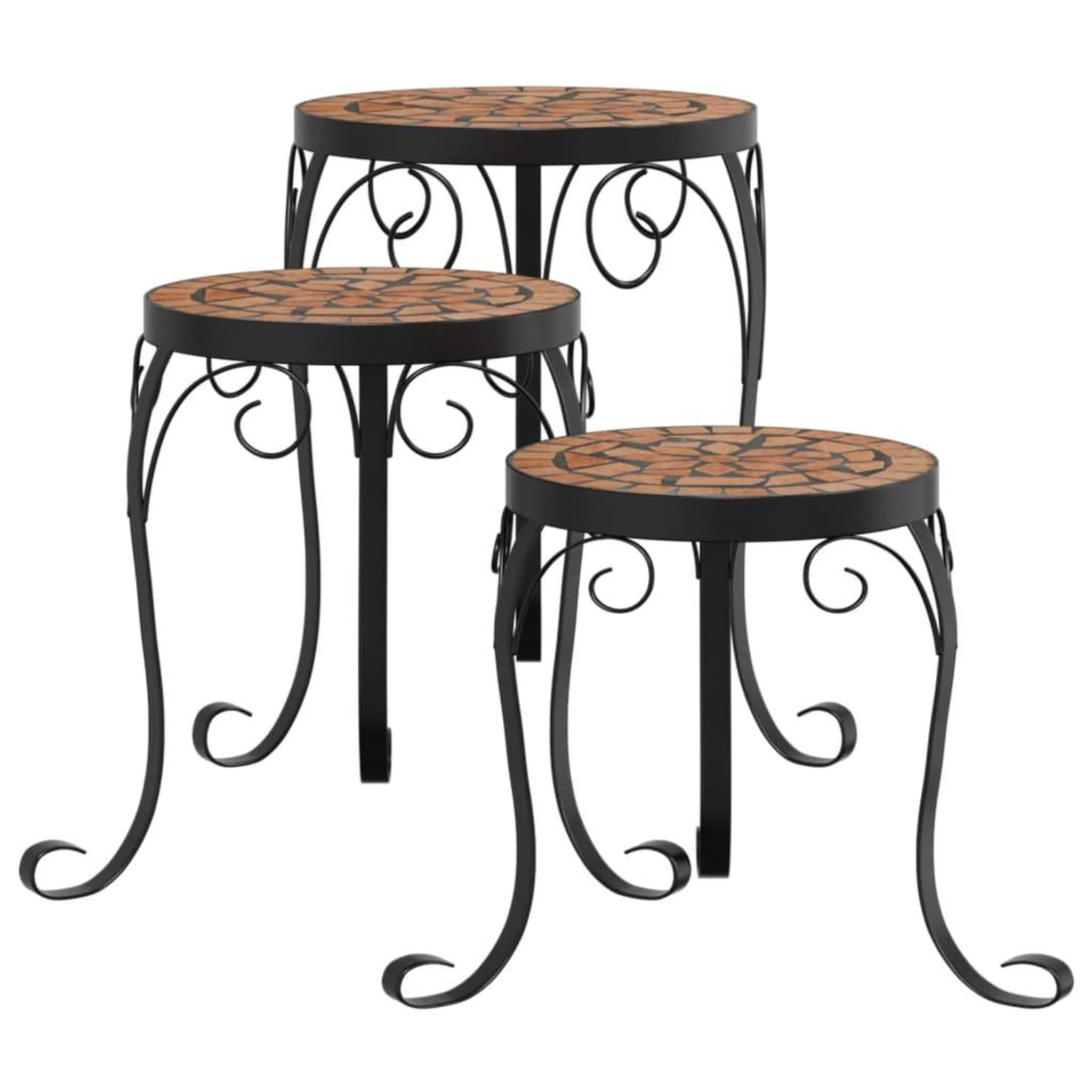 Voir la diapositive 2 : VIDAXL Supports de plantes 3 pcs terre cuite ceramique