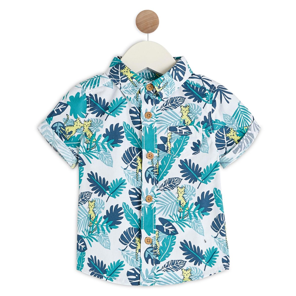IN EXTENSO Chemise manches courtes tigres bébé garçon