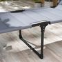 Voir la diapositive 5 : OUTSUNNY Lot de 2 bains de soleil transats pliables réglables avec pare-soleil gris