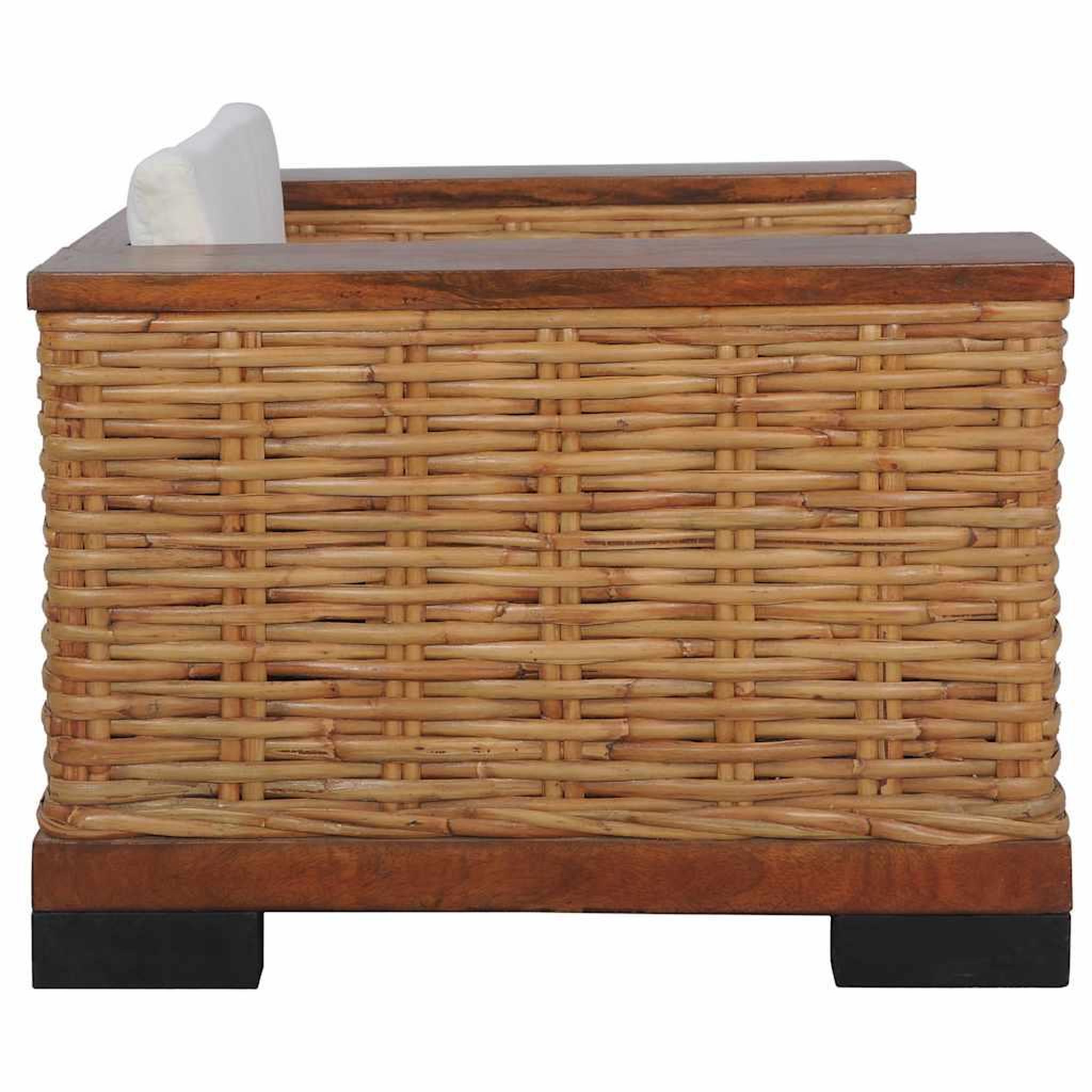 Voir la diapositive 4 : VIDAXL Fauteuil avec coussins Marron Rotin naturel