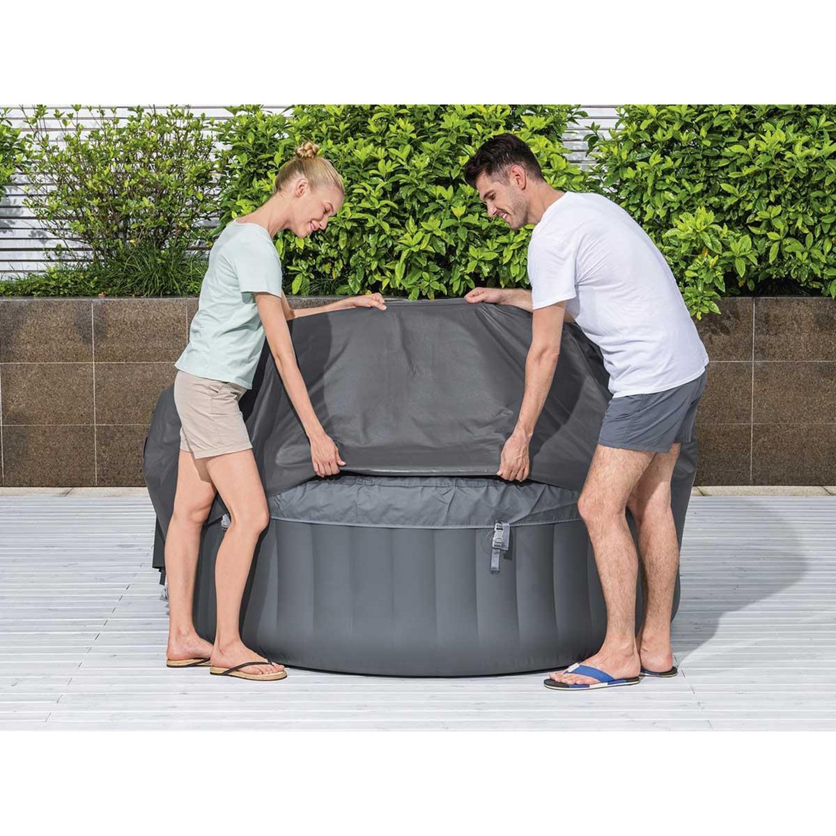 BESTWAY Couverture thermique pour spa gonflable Lay-Z-Spa rond Ø 1,80 m - Bestway