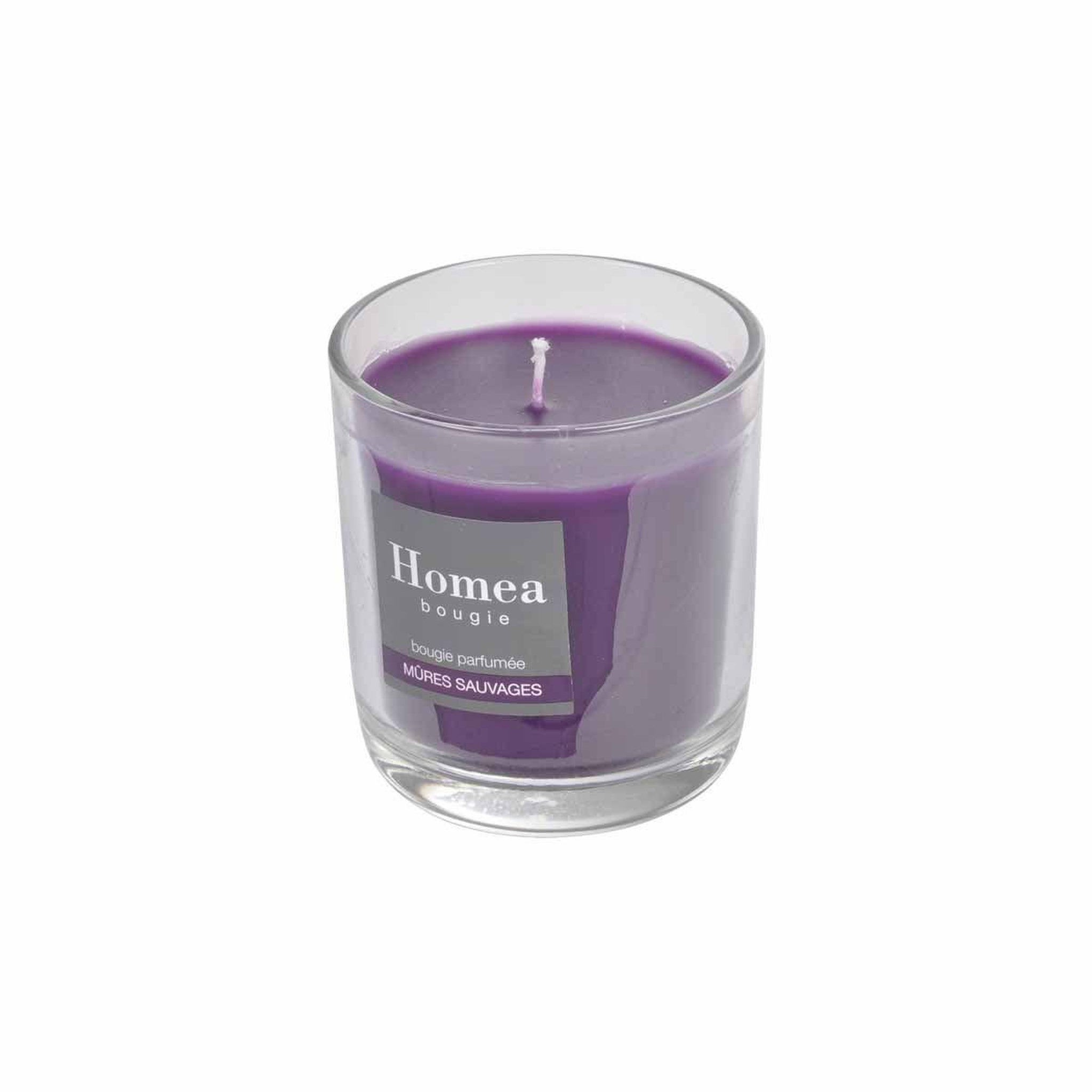 Voir la diapositive 2 : HOMEA Bougie parfumée verrine déco  tropical fresh  9cm mûres sauvages