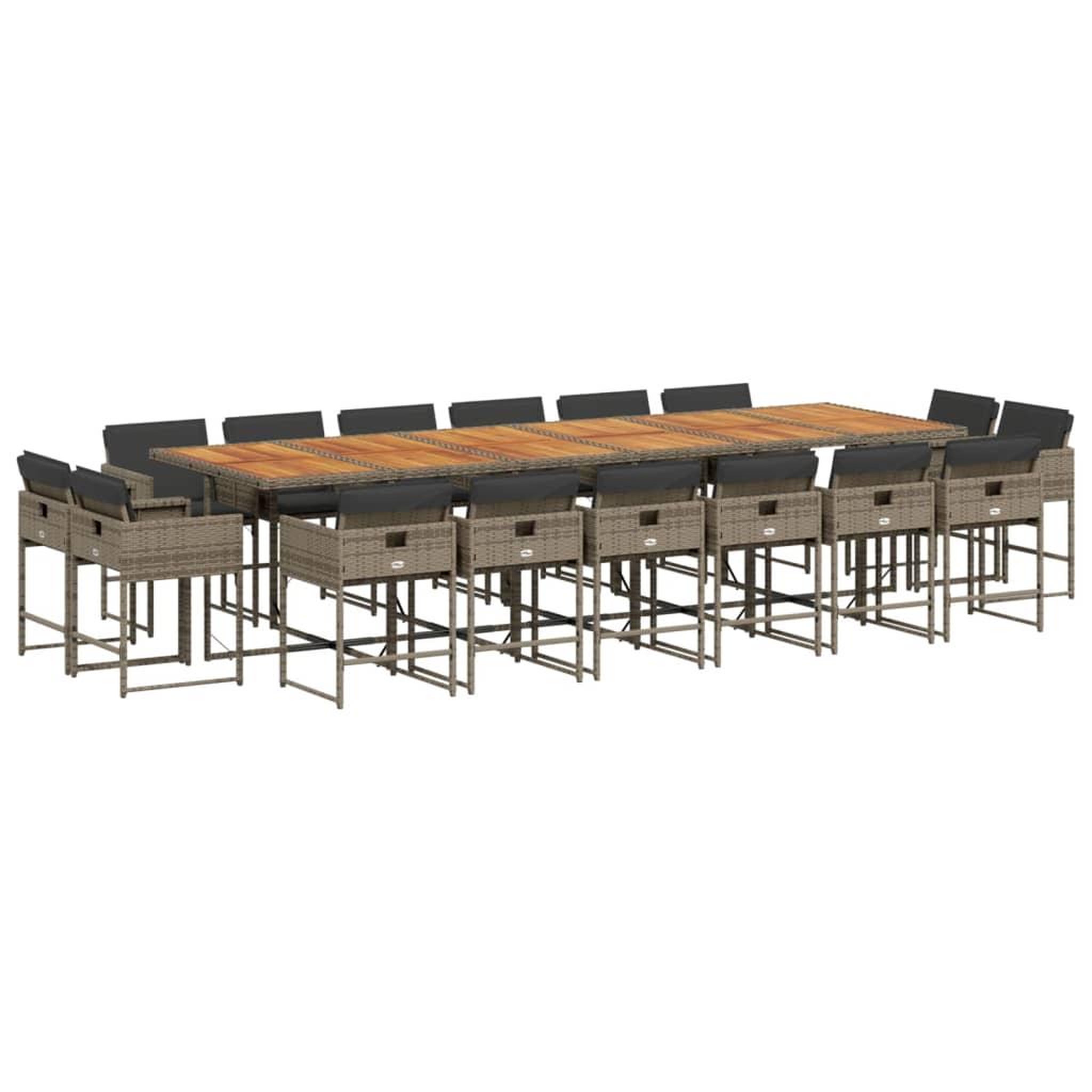 Voir la diapositive 2 : VIDAXL Ensemble a manger de jardin 17 pcs et coussins resine tressee