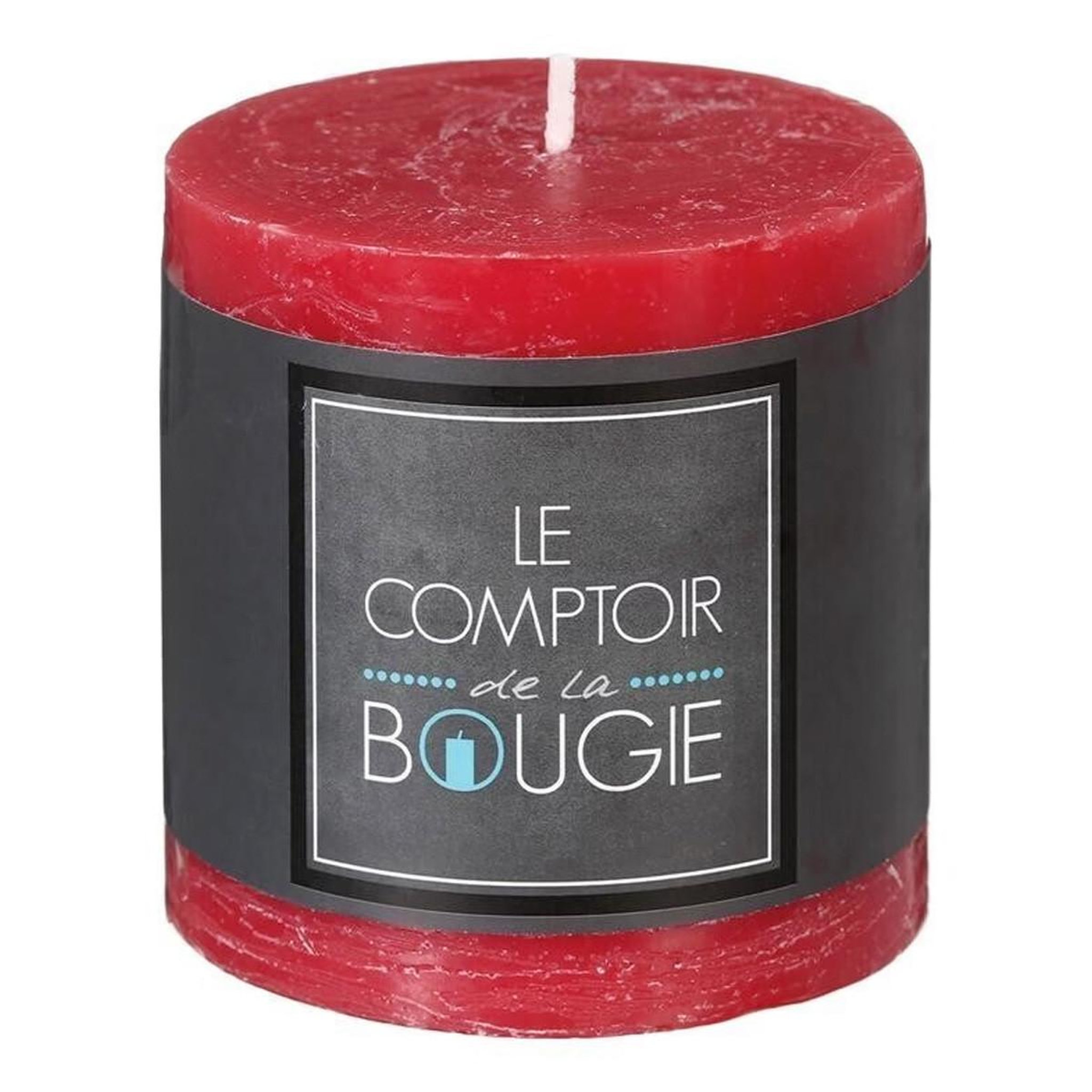Voir la diapositive 2 : COMPTOIR DE LA BOUGIE Bougie ronde  rustic  7cm rouge