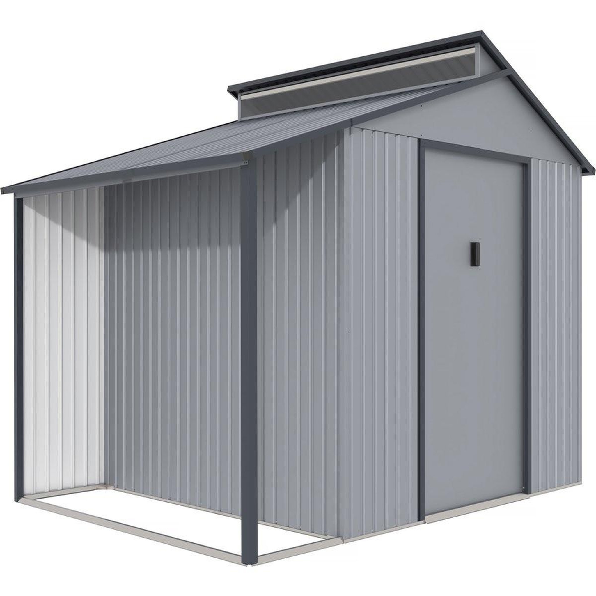 Voir la diapositive 1 : Habitat et Jardin Abri de jardin métal avec pergola  madras  - 9.12 m² - 257 x 355 x 237 cm - gris