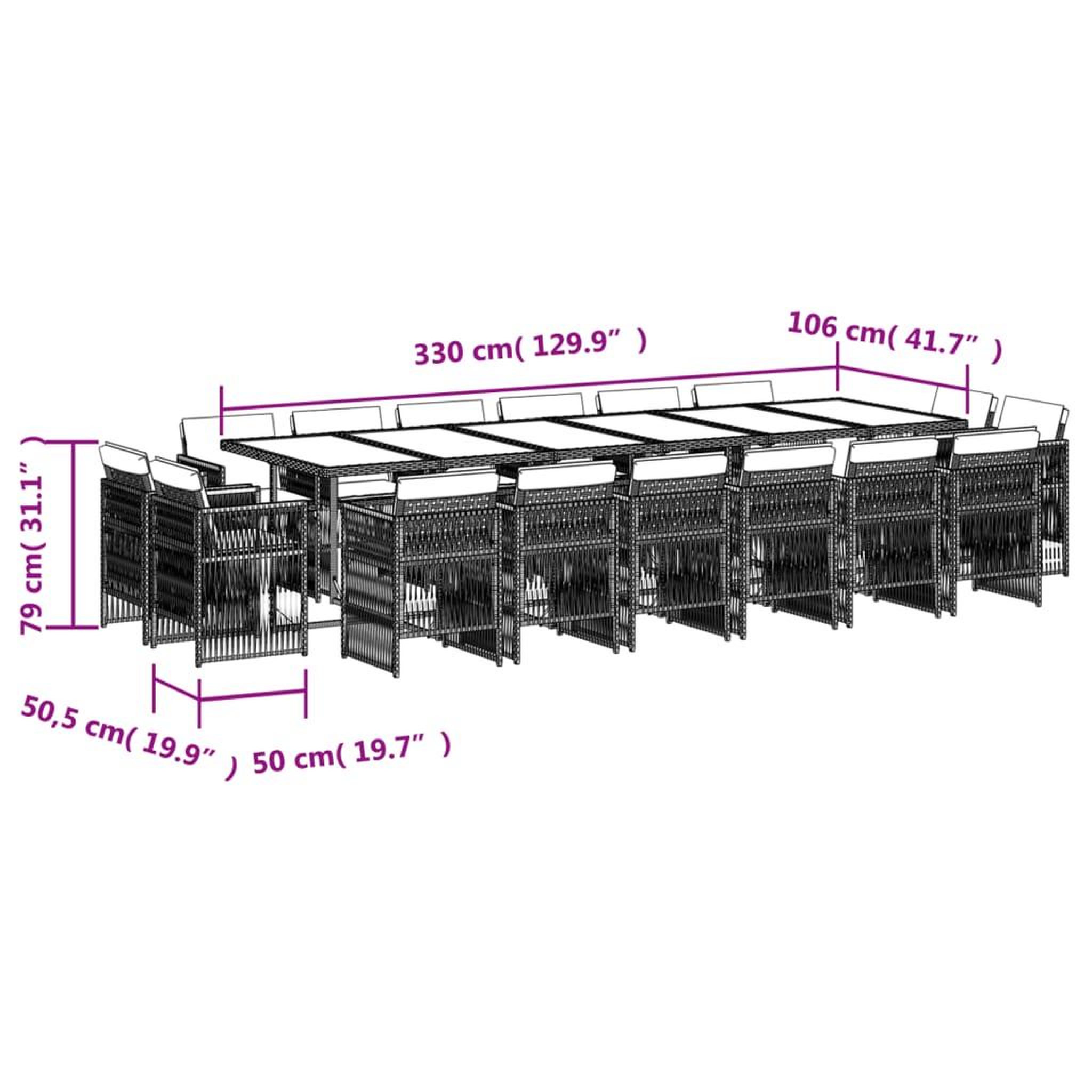 Voir la diapositive 6 : VIDAXL Ensemble a manger de jardin et coussins 17 pcs gris clair rotin