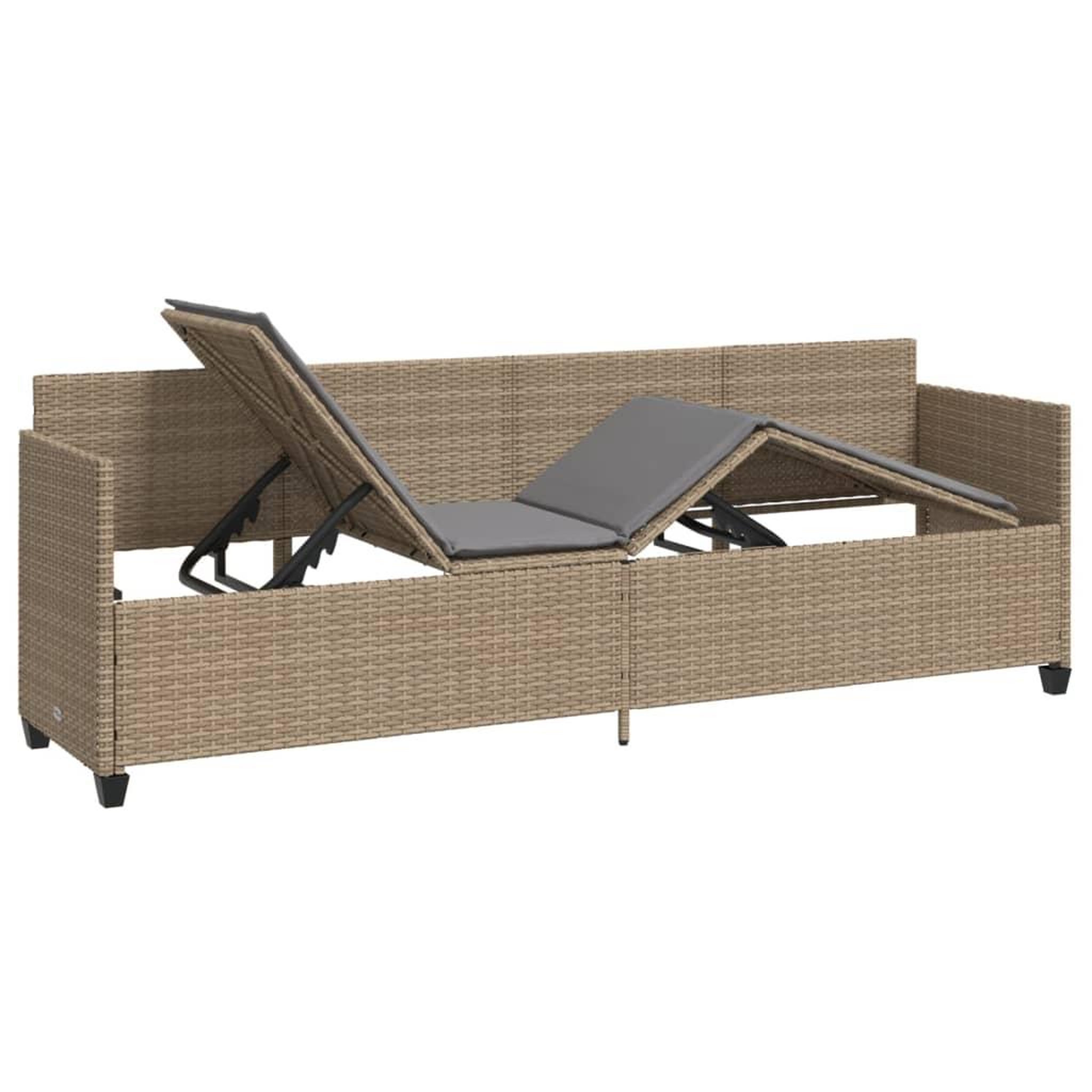 Voir la diapositive 4 : VIDAXL Chaise longue avec coussins beige resine tressee