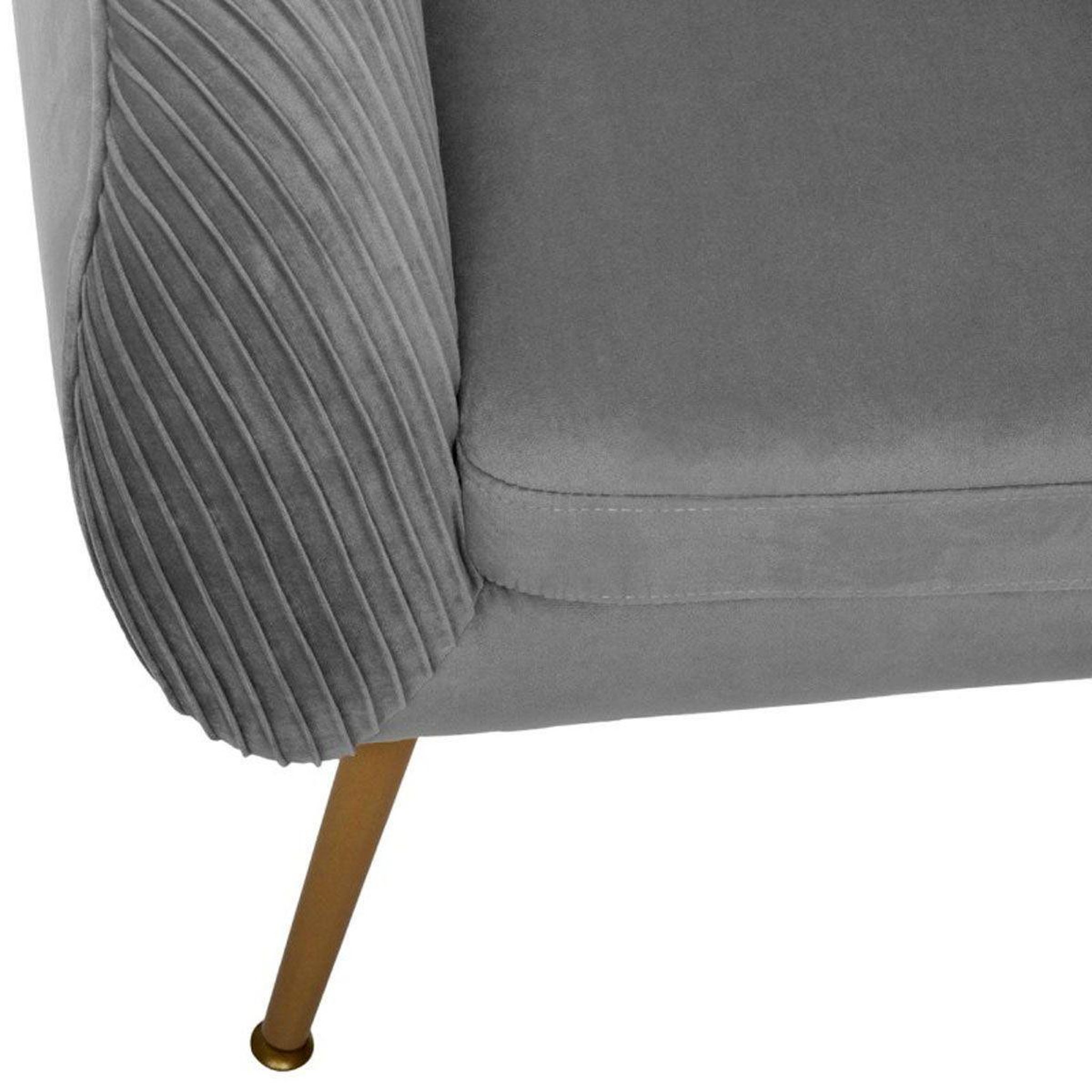 Voir la diapositive 3 : ATMOSPHERA Fauteuil design en velours  solaro  78cm gris