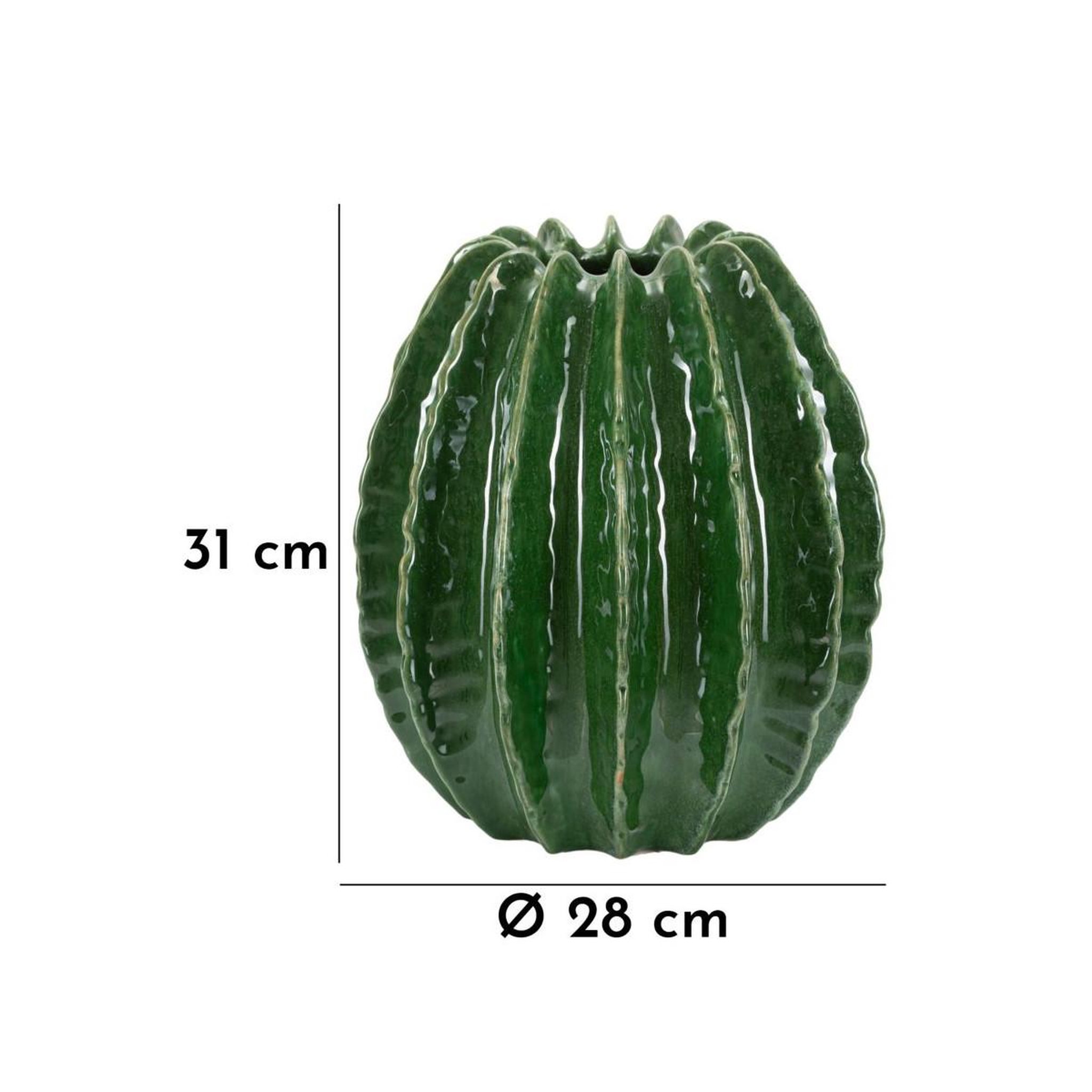 Voir la diapositive 5 : Paris Prix Vase déco en céramique  cactus  31cm vert
