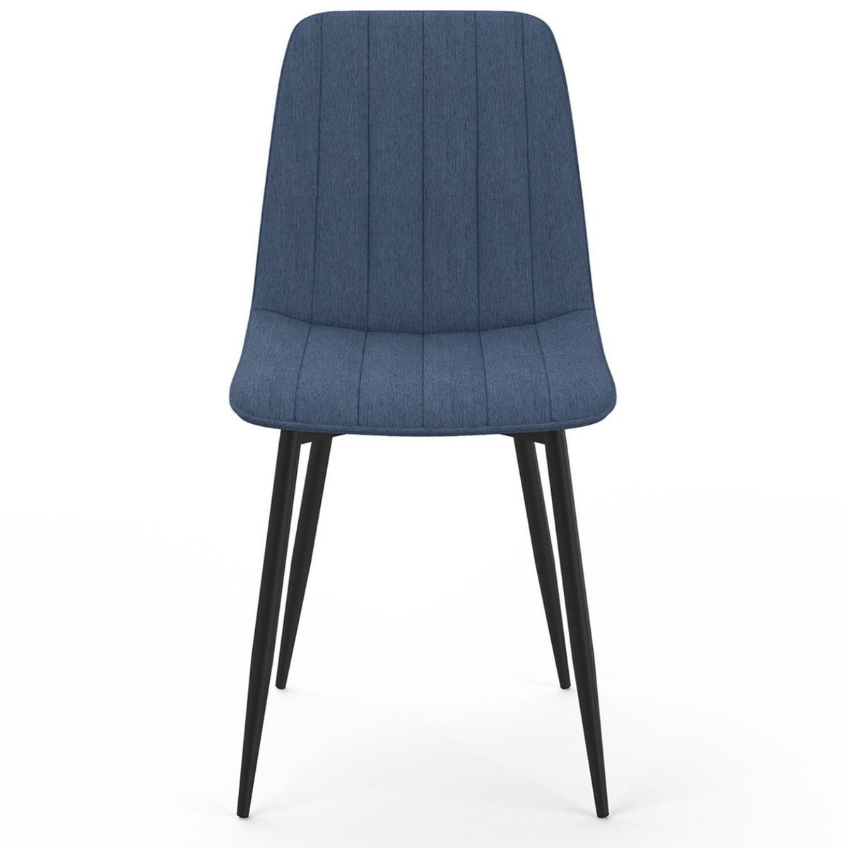 ID MARKET Lot de 6 chaises MIRA en tissu bleu pour salle à manger