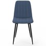 Voir la diapositive 3 : ID MARKET Lot de 6 chaises MIRA en tissu bleu pour salle à manger