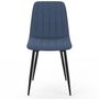 Voir la diapositive 3 : ID MARKET Lot de 6 chaises MIRA en tissu bleu pour salle à manger