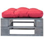 Voir la diapositive 2 : VIDAXL Repose-pied palette de jardin avec coussin en rouge gris bois