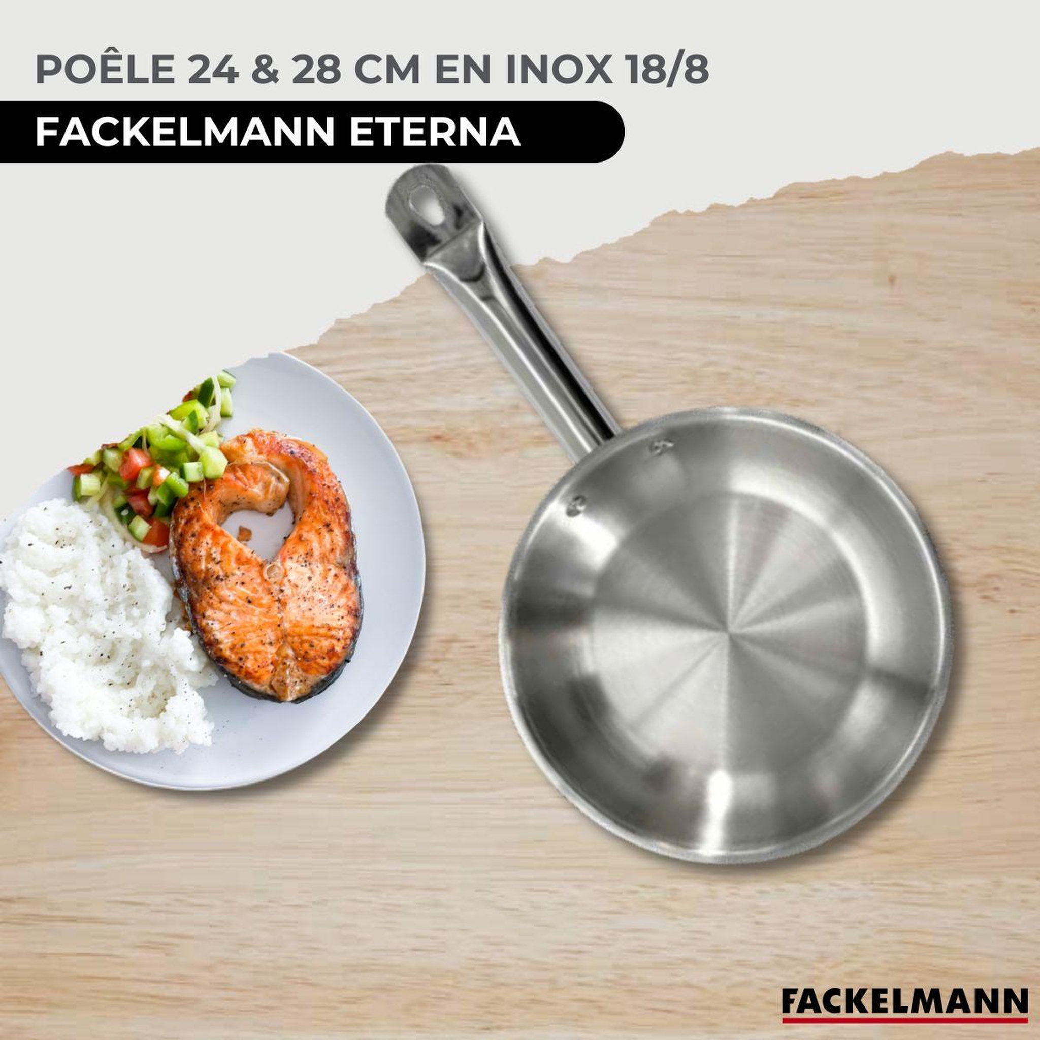Voir la diapositive 2 : Fackelmann Set de 2 poêles 24 et 28 cm en inox Fackelmann Eterna
