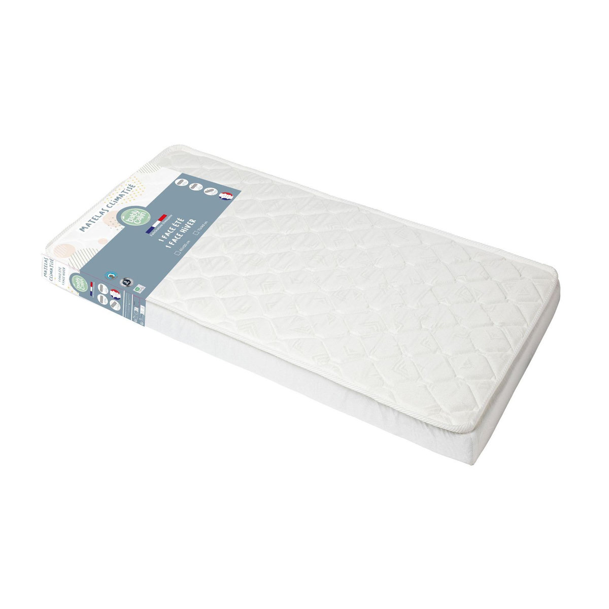 BABYCALIN Matelas climatisé lit bébé 60 x 120 cm - Polyester/Polypropylène - Blanc