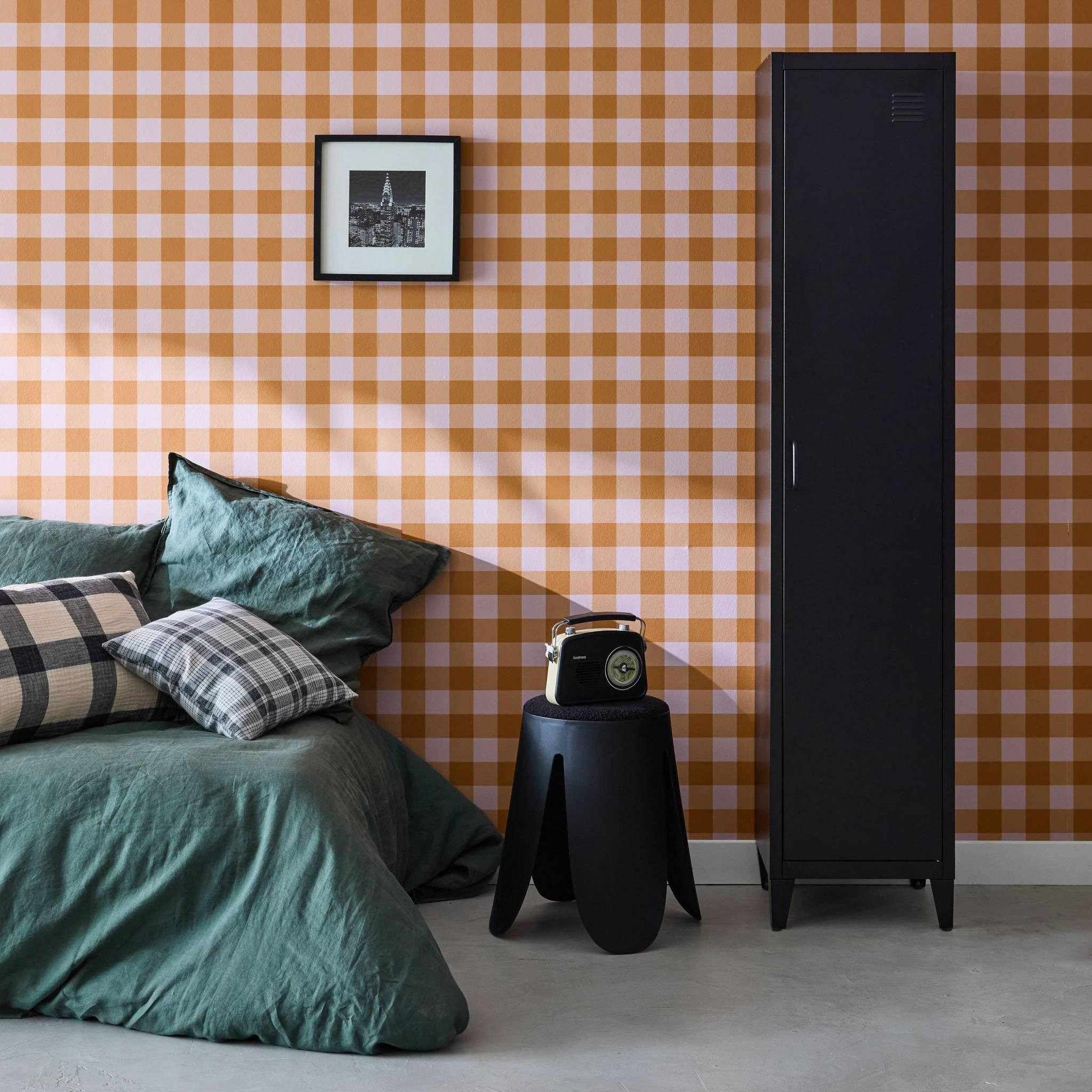 Voir la diapositive 2 : SWEEEK Armoire chambre industrielle métal, 4 espaces de rangement