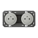 Legrand Double prise avec terre Dooxie, LEGRAND, aluminium