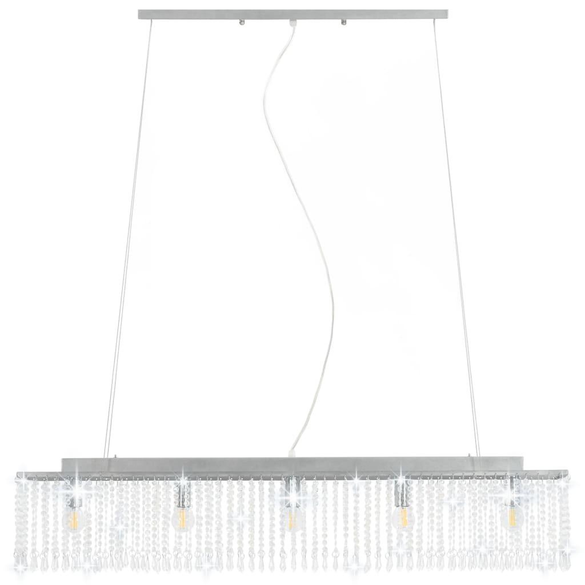 Voir la diapositive 5 : VIDAXL Plafonnier avec perles de cristal Argente 104 cm E14