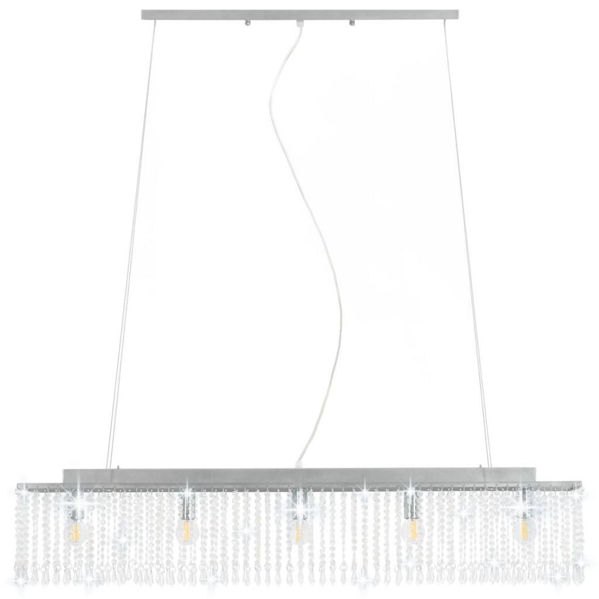 VIDAXL Plafonnier avec perles de cristal Argente 104 cm E14