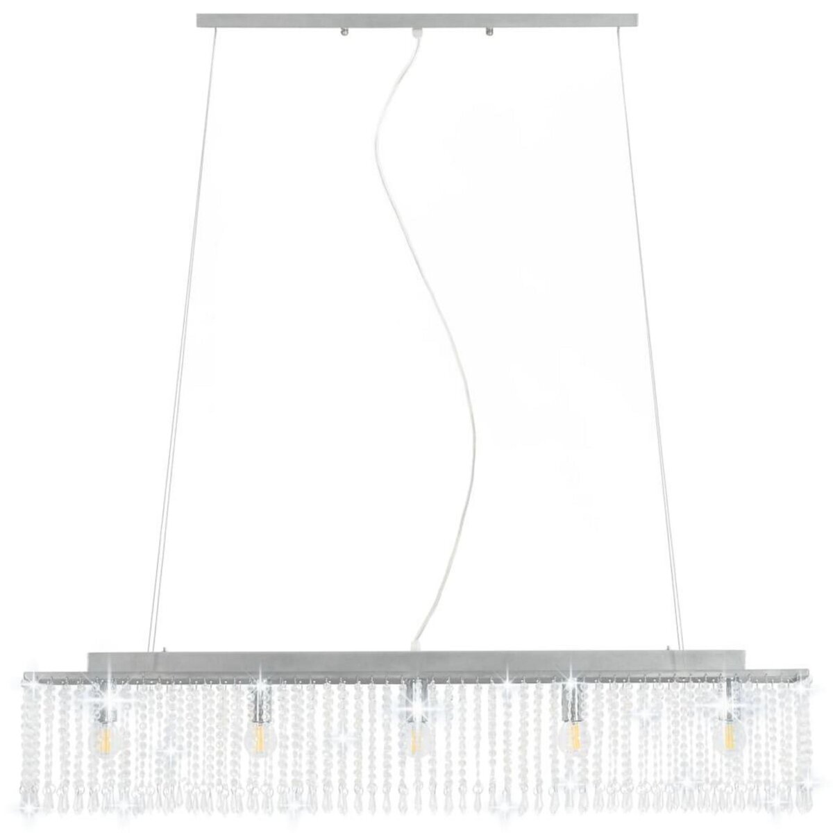 VIDAXL Plafonnier avec perles de cristal Argente 104 cm E14