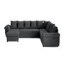 Voir la diapositive 1 : BEST MOBILIER Henry - canapé panoramique convertible - avec coffre - en velours côtelé - 7 places