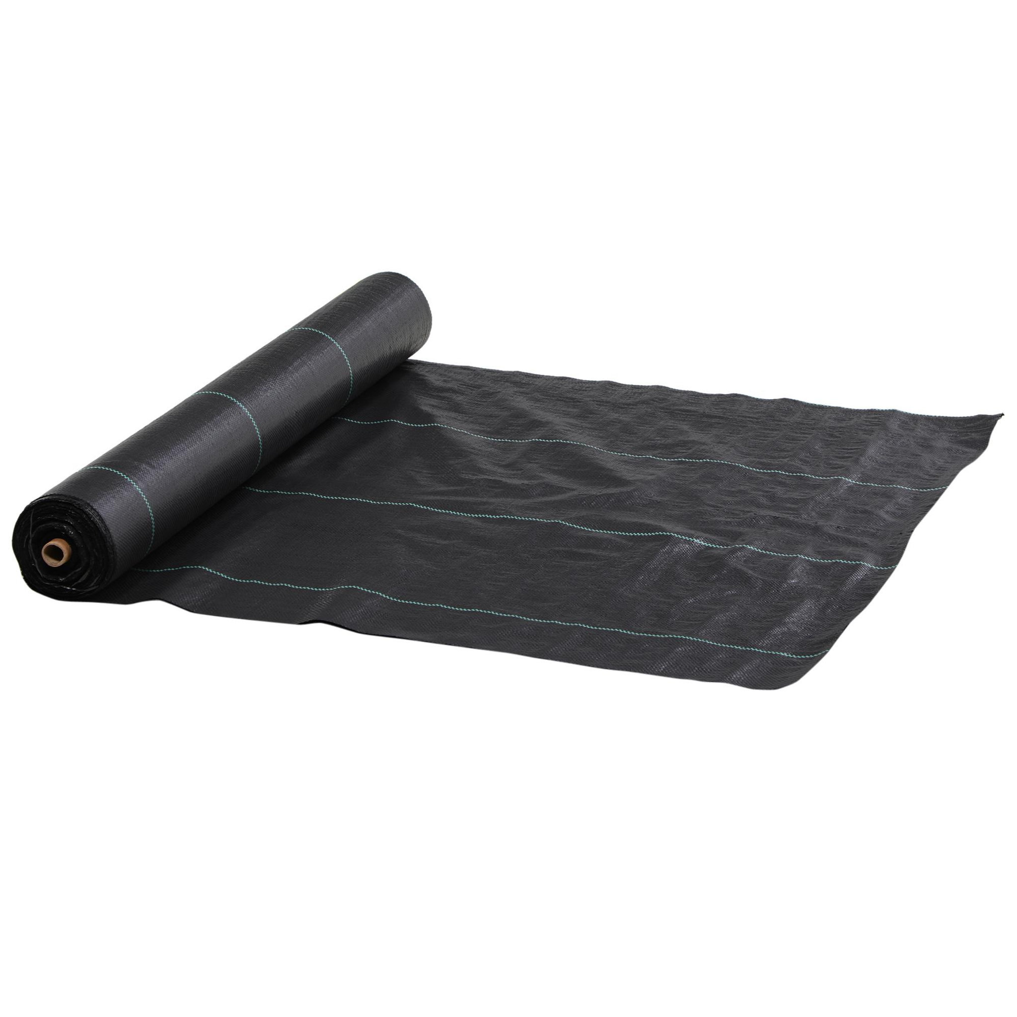 OUTSUNNY Toile de paillage anti mauvaises herbes indéchirable perméable anti UV - 100 x 2 m - PP haute densité 60 g/m²noir vert