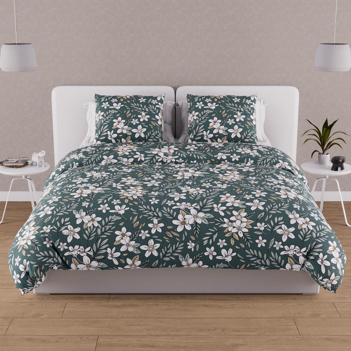 SOLEIL D'OCRE Parure housse de couette en coton 57 fils MANON, par Soleil d'ocre