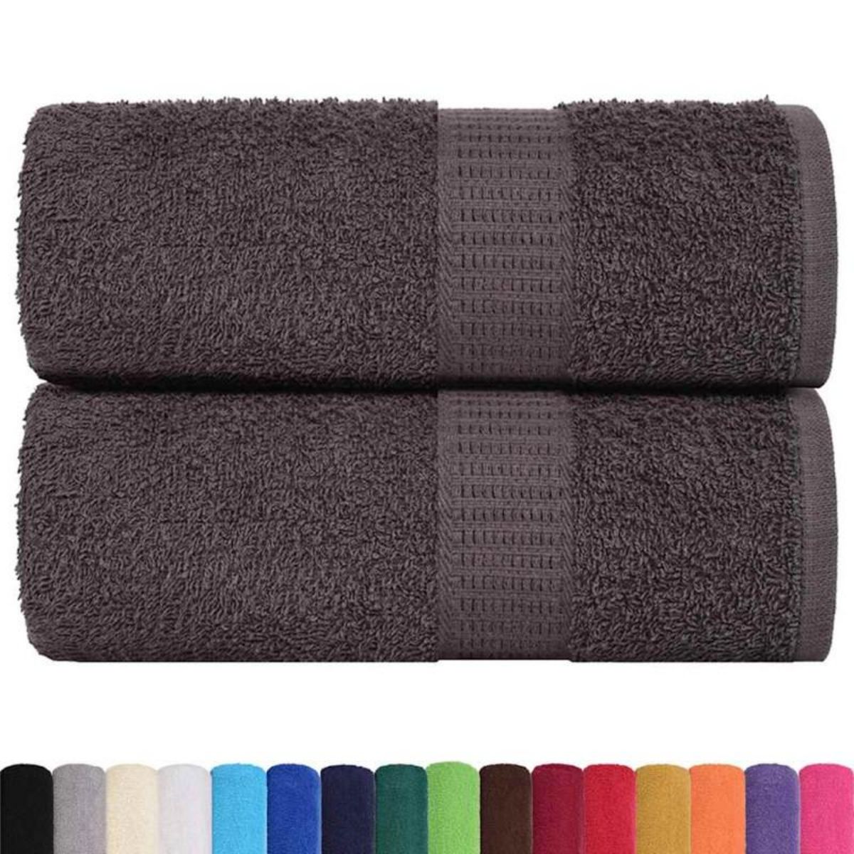 VIDAXL Gants de toilette 2 pcs anthracite 15x21 cm 360 g m² 100% coton