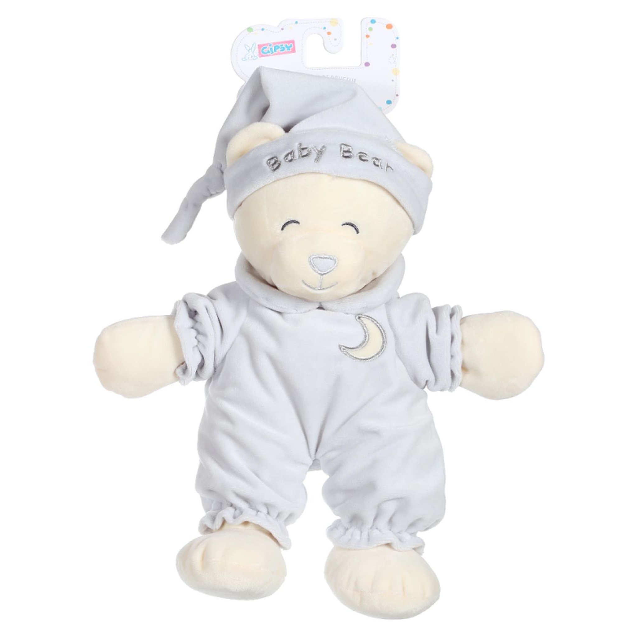 Voir la diapositive 1 : GIPSY Peluche Ours Baby Bear douceur 24 cm - Gris