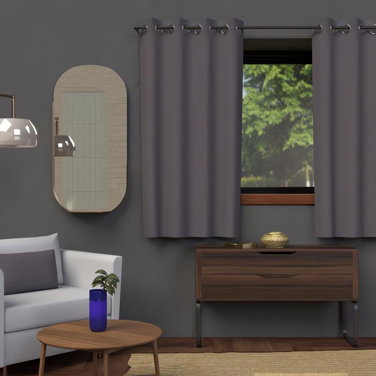 SOLEIL D'OCRE Rideau à oeillets OCCULTANT, par Soleil d'ocre