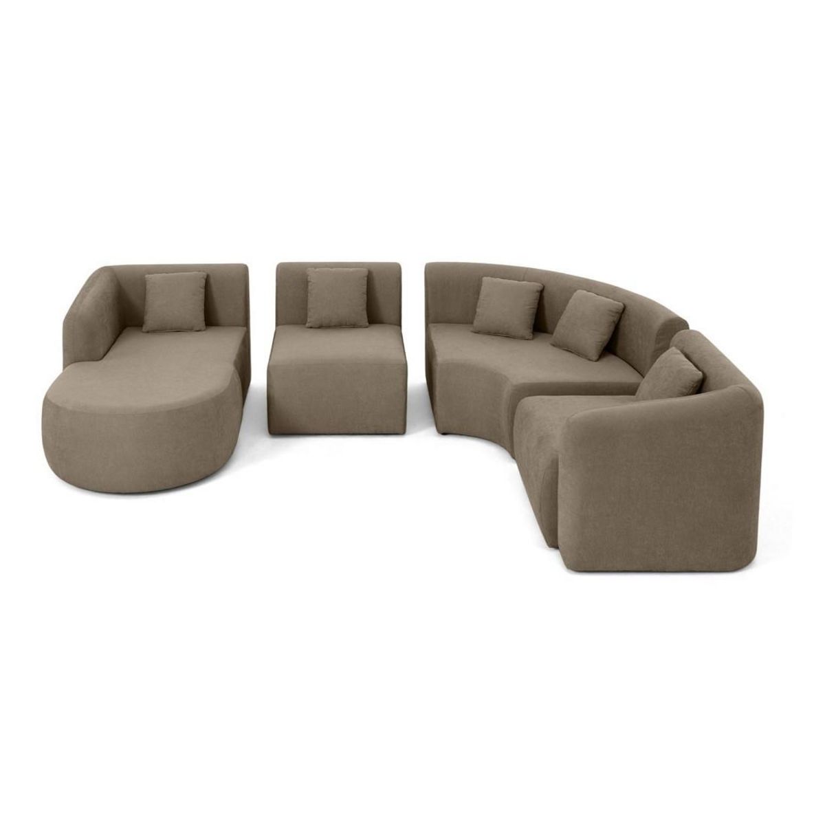 LISA DESIGN Ikare - canapé modulable d'angle gauche - 5 places - avec méridienne - en tissu