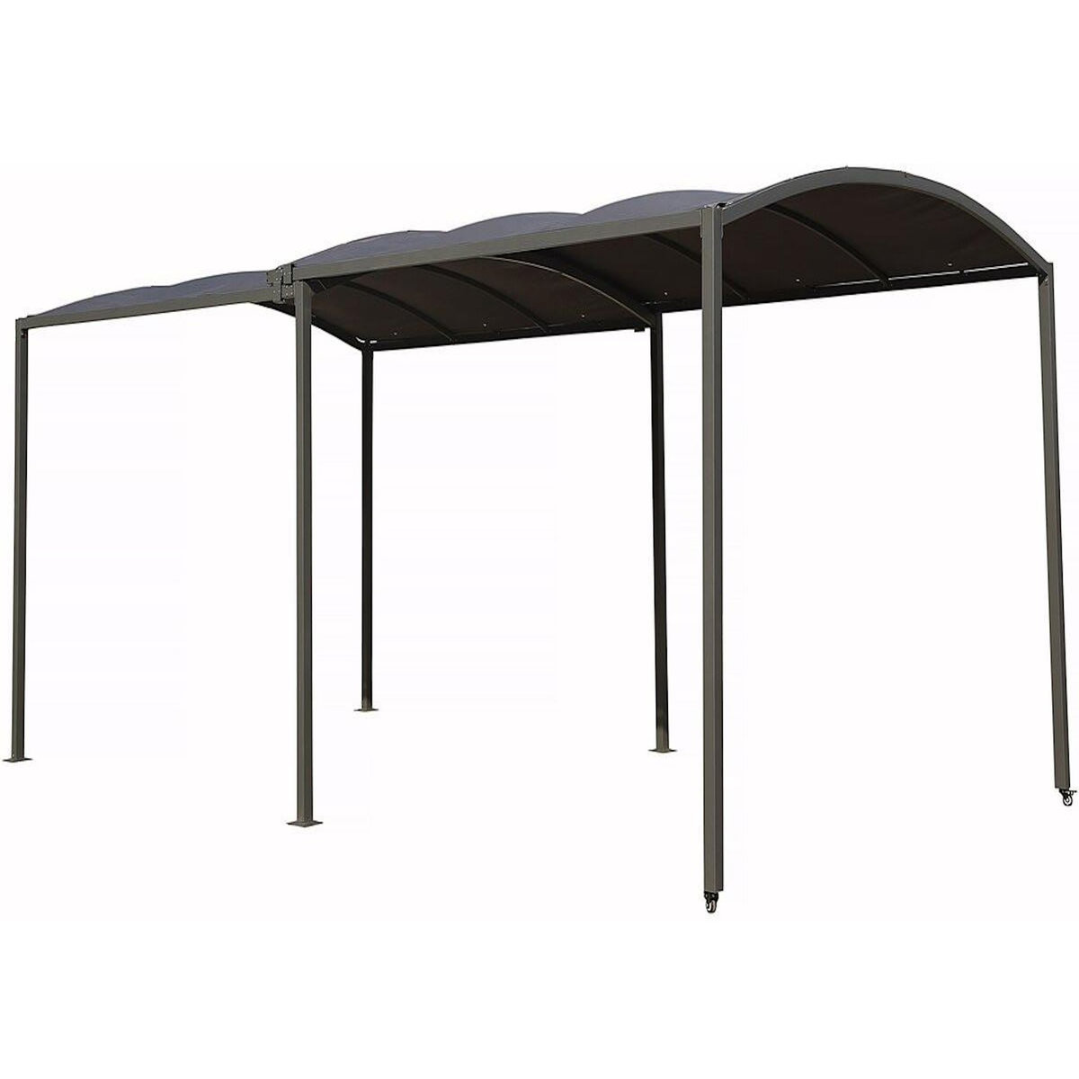 Habitat et Jardin Carport en métal extensible   Mathis  - 303/566 x 295 x 240 cm - Gris