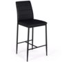 Voir la diapositive 4 : ID MARKET Lot de 4 tabourets ROMANE en PVC noir design contemporain chaises de bar rembourrées