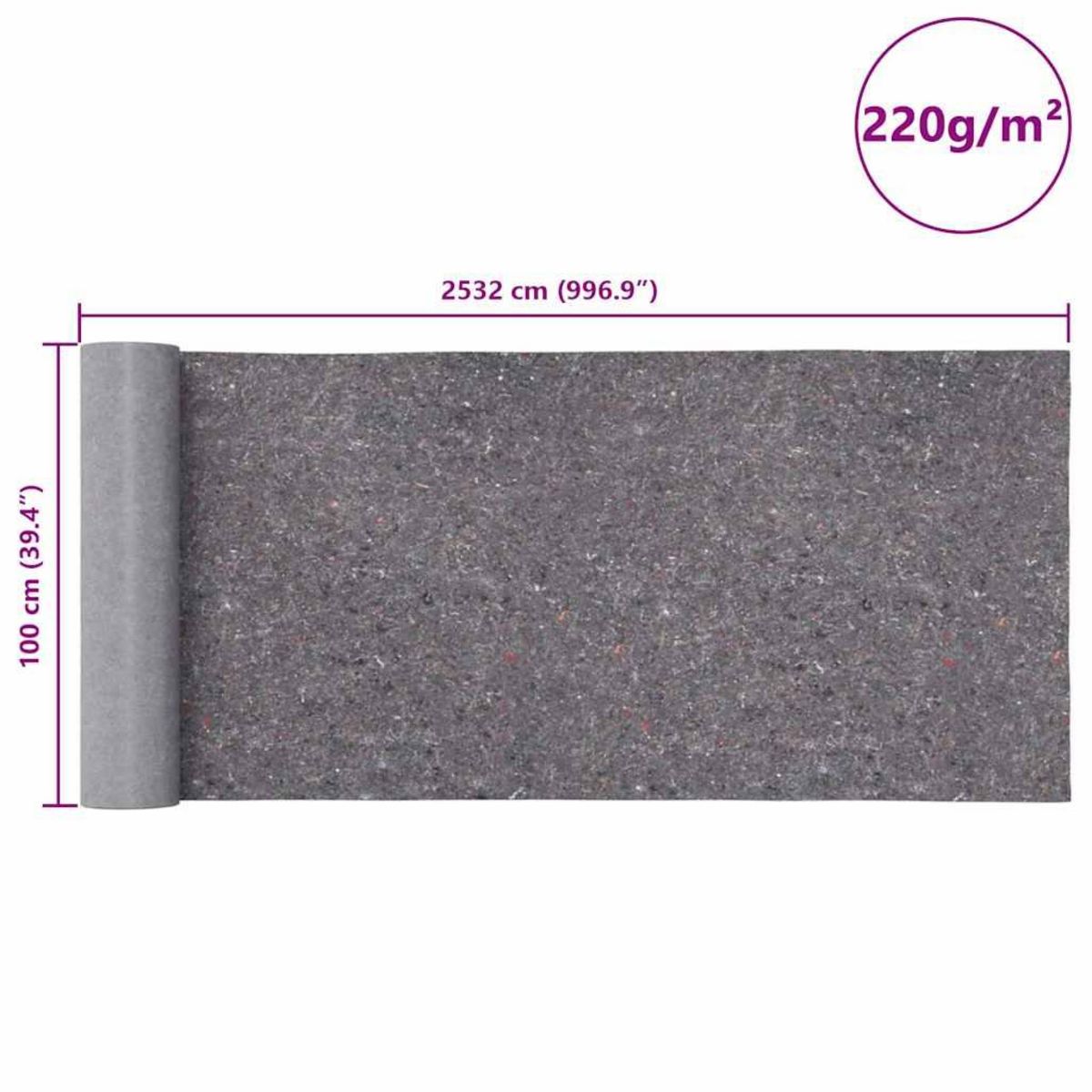 VIDAXL Bache de protection contre peinture 2532 cm 220 g/m² gris
