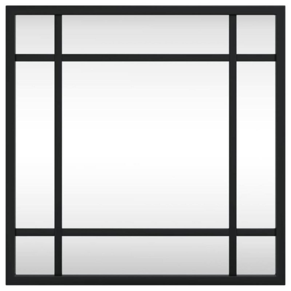 VIDAXL Miroir mural noir 30x30 cm carré fer