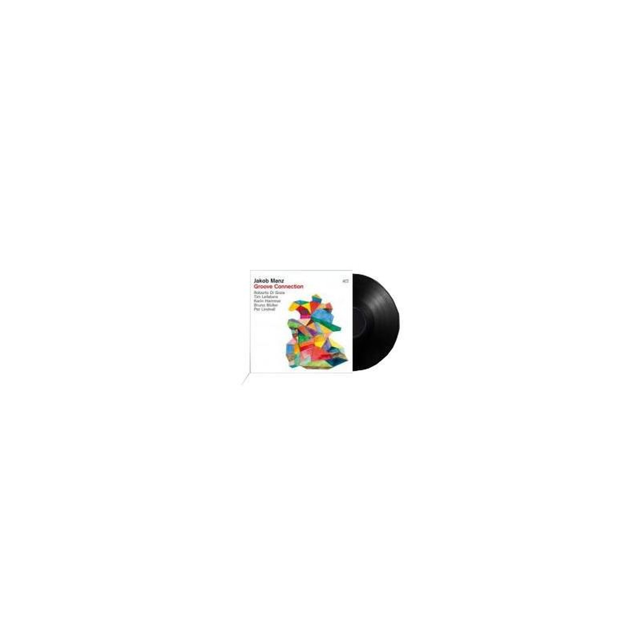 Disque vinyle single groove connection, pochette avec visuel abstrait coloré